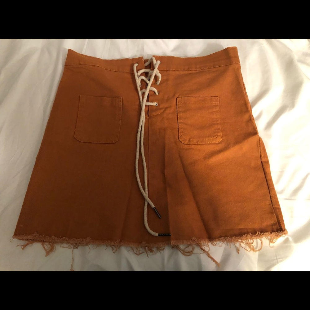 Lace up mini skirt